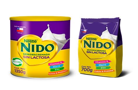 Nueva leche NIDO Semidescremada y sin lactosa